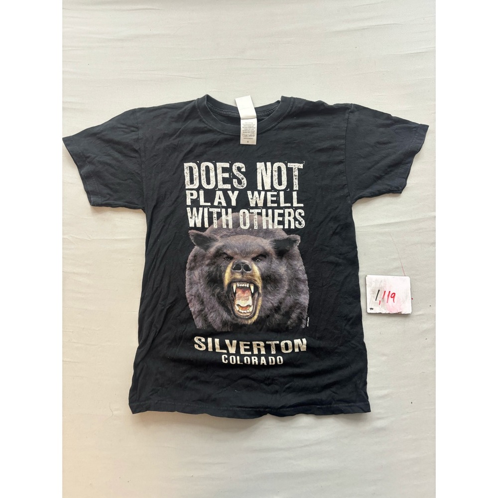 Duck Co Silverton Colorado Bear Graphic T-Shirt Black Small Does Not Play Well